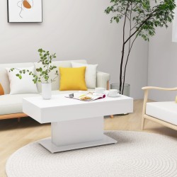 Table basse blanc 96x50x45 cm bois d'ingénierie 