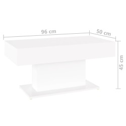 Table basse blanc 96x50x45 cm bois d'ingénierie 
