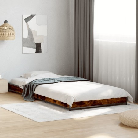 Cadre de lit sans matelas chêne fumé 100x200 cm 
