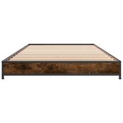 Cadre de lit sans matelas chêne fumé 100x200 cm 