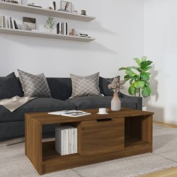 Table basse chêne marron 102x50x36 cm bois d'ingénierie 
