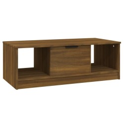 Table basse chêne marron 102x50x36 cm bois d'ingénierie 