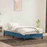 Cadre de lit sans matelas bleu foncé 100x210 cm velours 