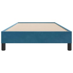 Cadre de lit sans matelas bleu foncé 100x210 cm velours 