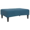 Repose-pied bleu 77x55x31 cm velours 