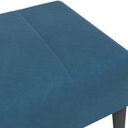 Repose-pied bleu 77x55x31 cm velours 