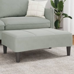 Repose-pied gris clair 77x55x31 cm velours 