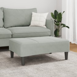 Repose-pied gris clair 77x55x31 cm velours 