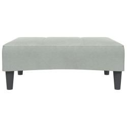 Repose-pied gris clair 77x55x31 cm velours 