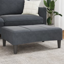 Repose-pied gris foncé 77x55x31 cm velours 