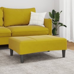 Repose-pied jaune 77x55x31 cm velours 