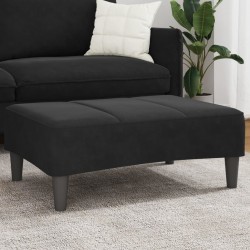 Repose-pied noir 77x55x31 cm velours 