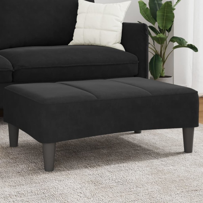 Repose-pied noir 77x55x31 cm velours Repose-pied noir 77x55x31 cm velours