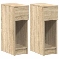 Tables de chevet avec tiroir 2 pcs chêne sonoma 20x36x60 cm 