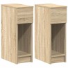 Tables de chevet avec tiroir 2 pcs chêne sonoma 20x36x60 cm 