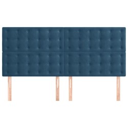 Têtes de lit 4 pcs Bleu foncé 80x5x78/88 cm Velours 