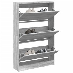 Meuble à chaussures sonoma gris 80x21x125,5cm bois d'ingénierie 