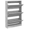Meuble à chaussures sonoma gris 80x21x125,5cm bois d'ingénierie 