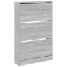 Meuble à chaussures sonoma gris 80x21x125,5cm bois d'ingénierie 