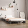 Lit de palette sans matelas gris 100x200 cm bois massif 