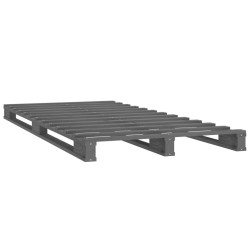 Lit de palette sans matelas gris 100x200 cm bois massif 