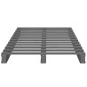 Lit de palette sans matelas gris 100x200 cm bois massif 