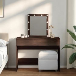 Coiffeuse avec LED chêne marron 100x40x130 cm 