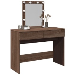 Coiffeuse avec LED chêne marron 100x40x130 cm 