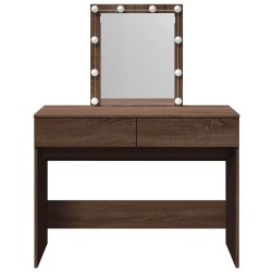 Coiffeuse avec LED chêne marron 100x40x130 cm 