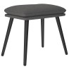 Chaise de relaxation avec tabouret Gris foncé Tissu 