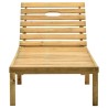 Chaise longue de jardin avec table et coussin Pin imprégné 