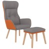 Chaise de relaxation repose-pied Gris clair Similicuir et tissu 