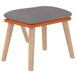 Chaise de relaxation repose-pied Gris clair Similicuir et tissu 