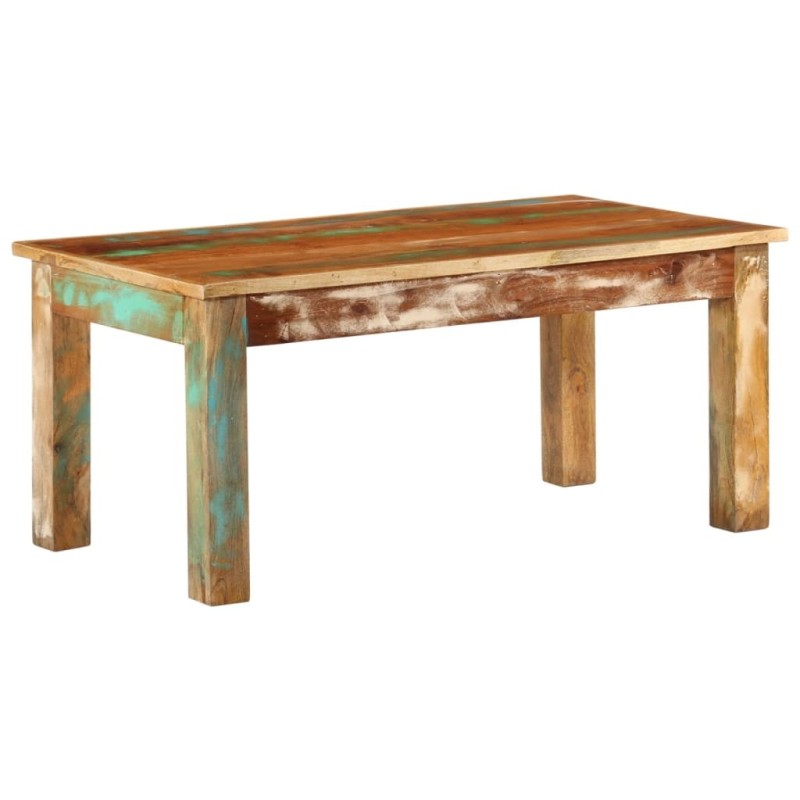 Table basse 100x55x45 cm bois de récupération massif 