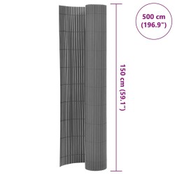 Clôture de jardin Double face PVC 150 x 500 cm Gris 