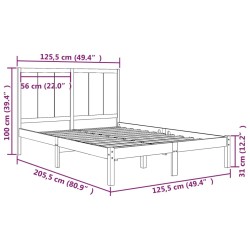 Cadre de lit sans matelas 120x200 cm bois de pin massif 