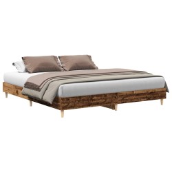 Cadre de lit sans matelas vieux bois 160x200 cm bois ingénierie 