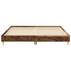Cadre de lit sans matelas vieux bois 160x200 cm bois ingénierie 