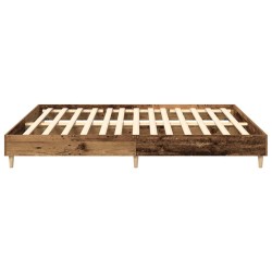 Cadre de lit sans matelas vieux bois 160x200 cm bois ingénierie 