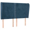 Tête de lit avec oreilles Bleu foncé 147x23x118/128 cm Velours 