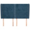 Tête de lit avec oreilles Bleu foncé 147x23x118/128 cm Velours 