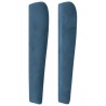 Tête de lit avec oreilles Bleu foncé 147x23x118/128 cm Velours 