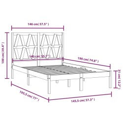 Cadre de lit Bois de pin massif 140x190 cm 