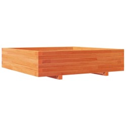 Jardinière cire marron 100x100x26,5 cm bois de pin massif 