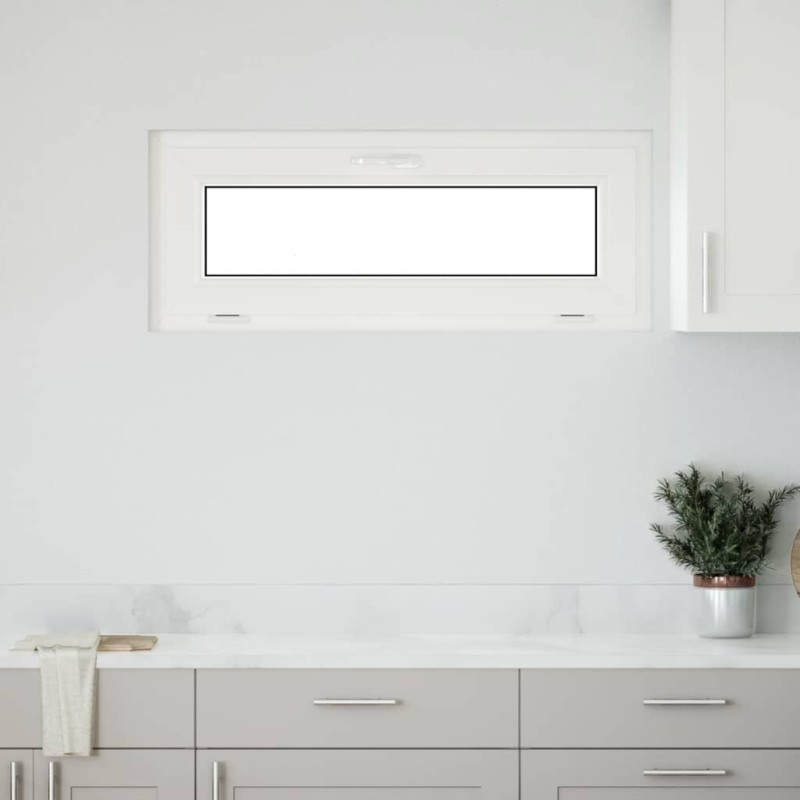 Fenêtre de sous-sol RISOR 110x40 cm inclinable 3 vitrages blanc 