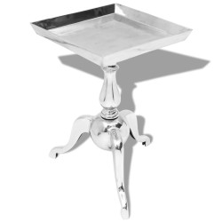 Table auxiliaire carrée Aluminium Argenté 