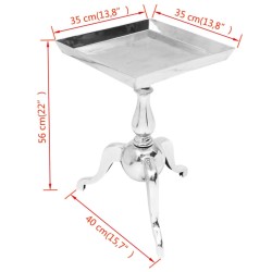 Table auxiliaire carrée Aluminium Argenté 