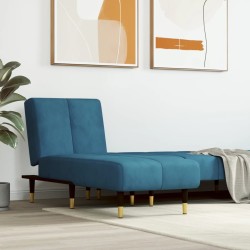 Chaise longue bleu velours 