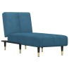 Chaise longue bleu velours 