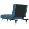 Chaise longue bleu velours 